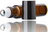 ambrosial - fragrances of heaven 6pcs 10ml mini refillable empty glass roll on bottles for travel essential oils perfume cosmetic attar - brown/steel ball